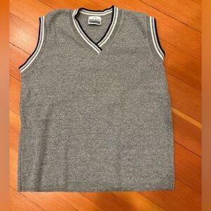 Vintage EUC Basic Editions gray vest with trim fit S-M